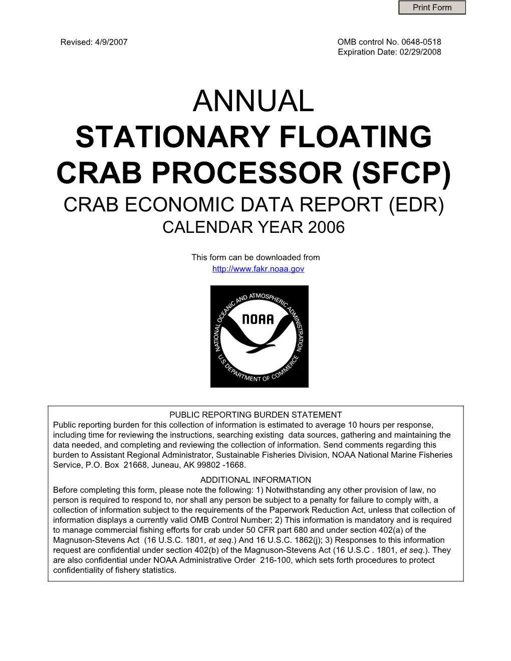 2006 Annual Stationary Floating Processor