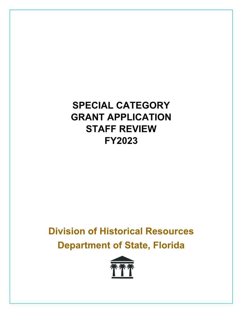 Special Category Grant Application Staff Review Fy2023