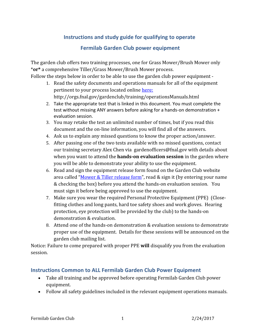 Instructions and Study Guide for Qualifying to Operate