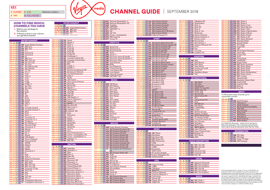 Channel Guide September 2018 2 Mix 4 Full House