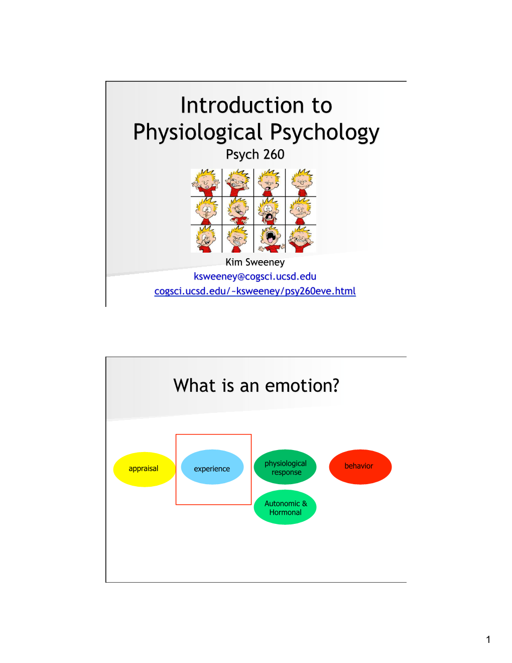 Introduction to Physiological Psychology Psych 260