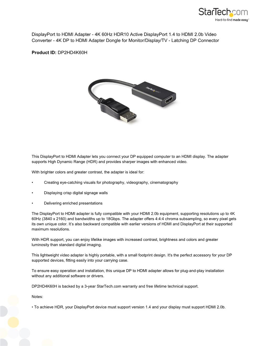 Displayport to HDMI Adapter