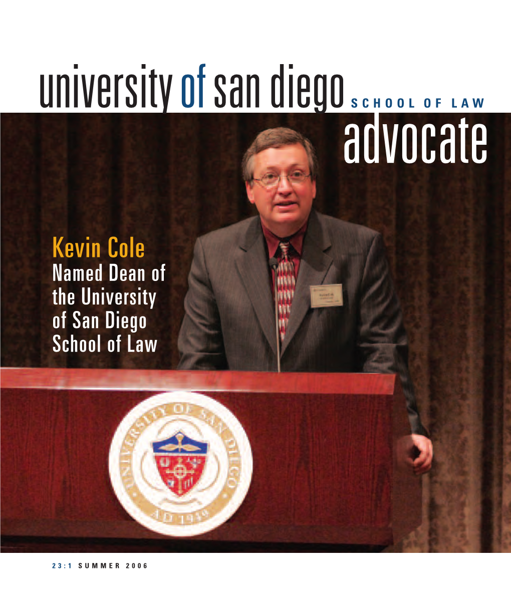 Kevin Cole Named Dean of the University of San Diego School of Law