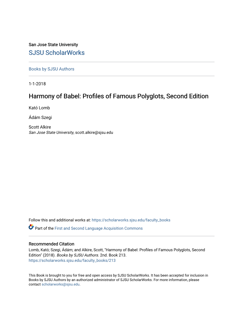 Harmony of Babel: Profiles of Famous Polyglots, Second Edition