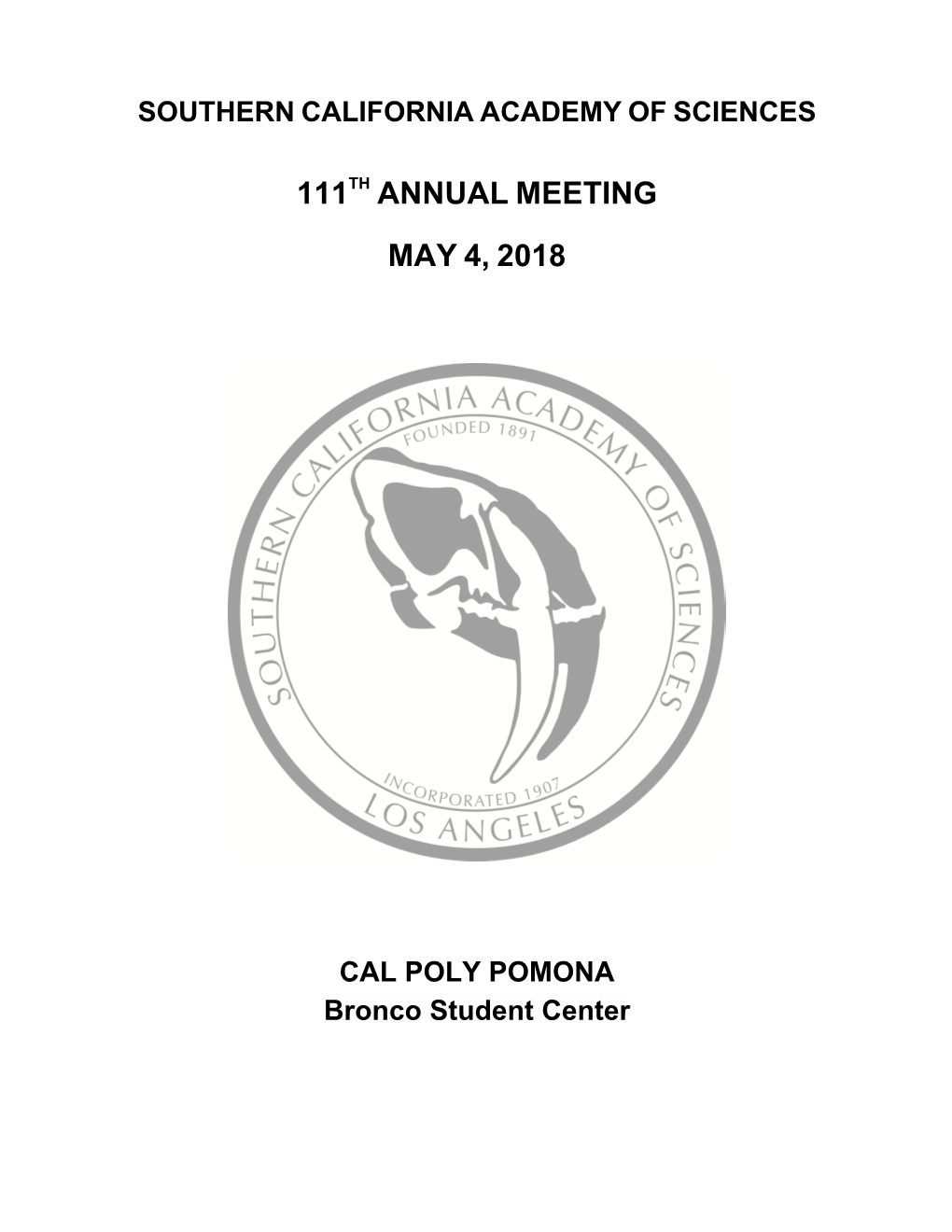 111Th Annual Meeting May 4, 2018