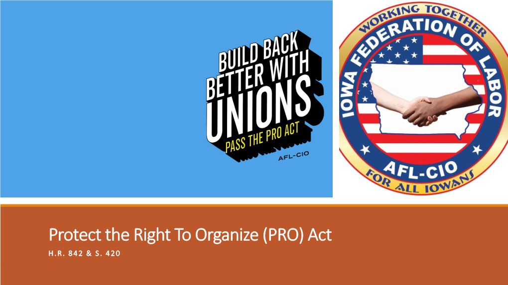 Protect the Right to Organize (PRO) Act H.R