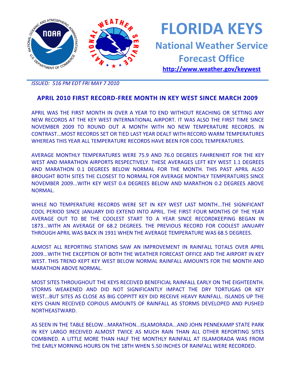 FLORIDA KEYS National Weather Service Forecast Office