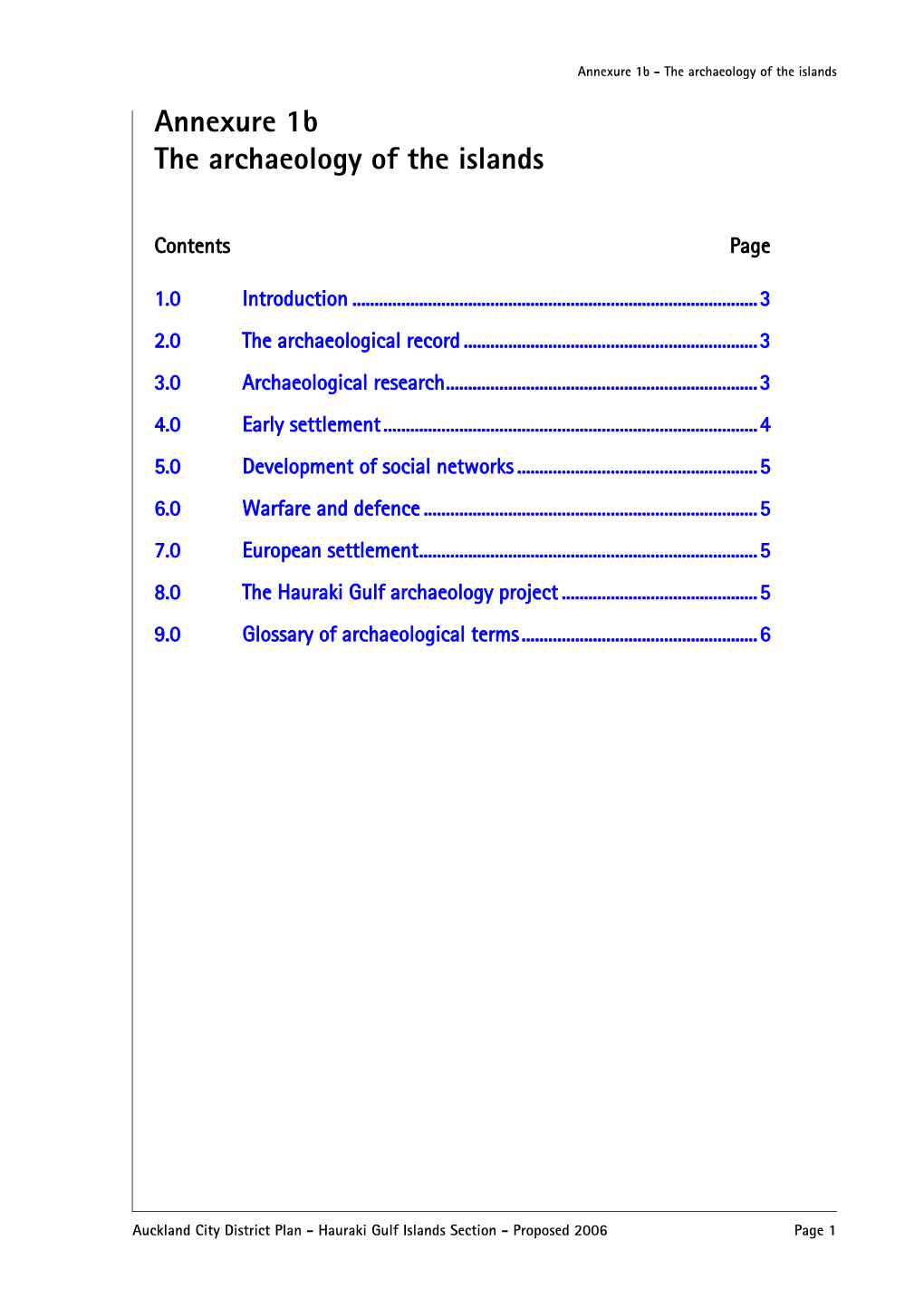 Annexure 1B - the Archaeology of the Islands Annexure 1B - the Archaeology of the Islands