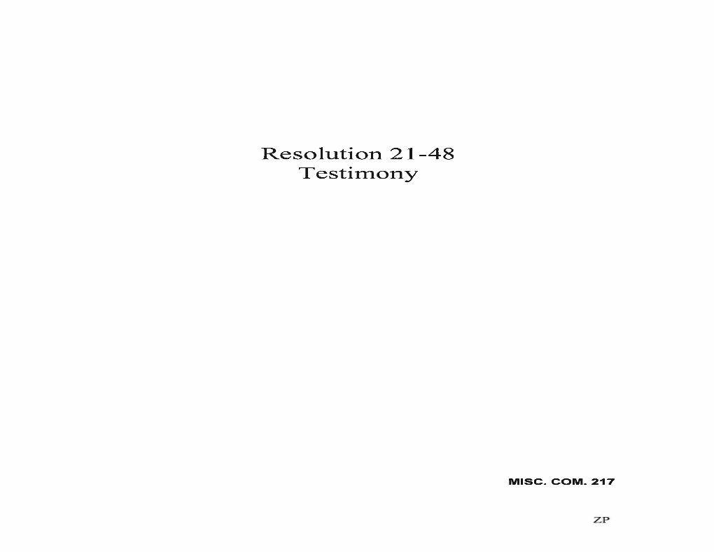 Resolution 2 1-48 Testimony