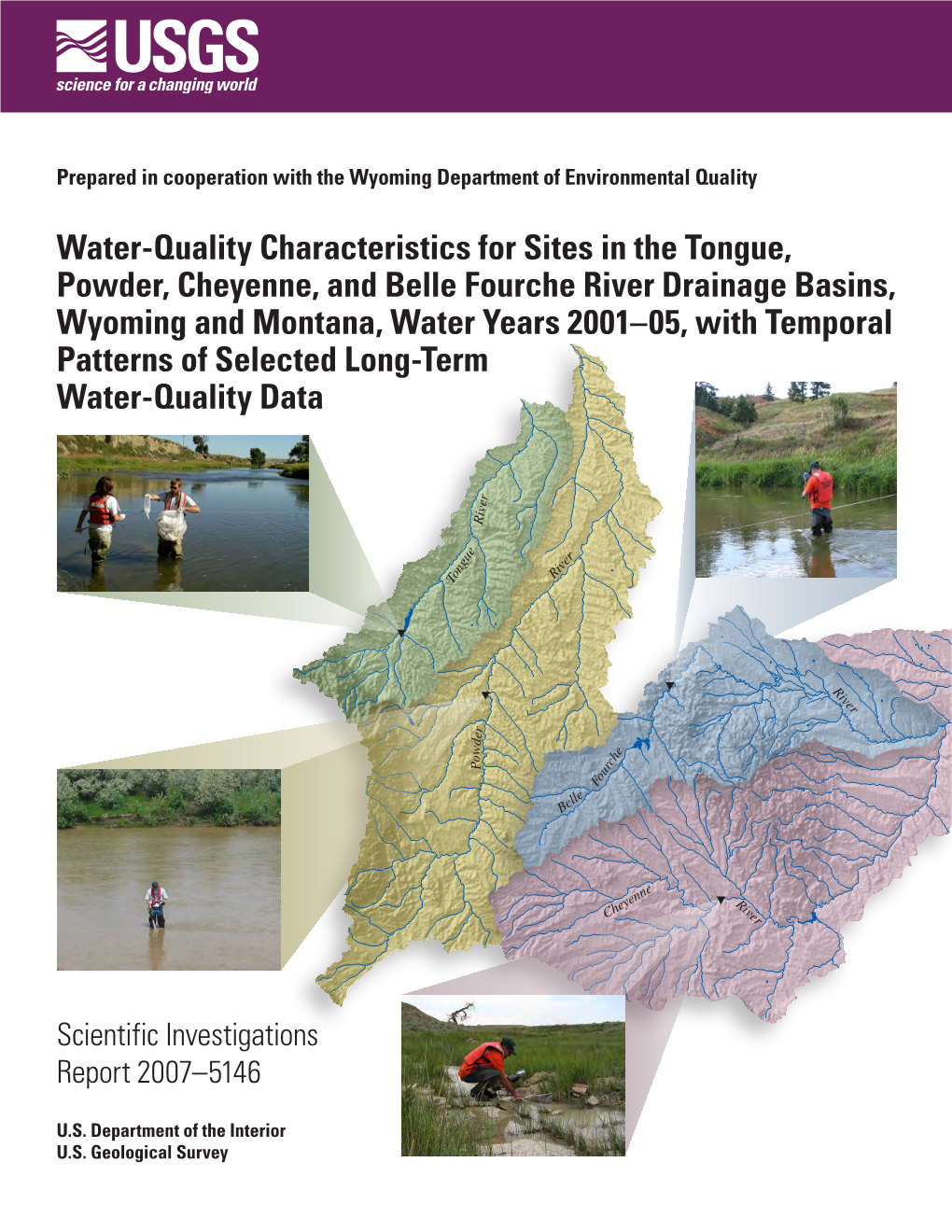 Water-Quality Characteristics for Sites in the Tongue, Powder, Cheyenne, and Belle Fourche River Drainage Basins, Wyoming and M