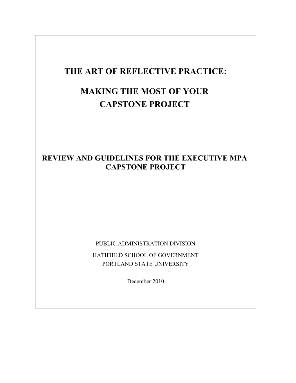 The Art Of Reflective Practice: