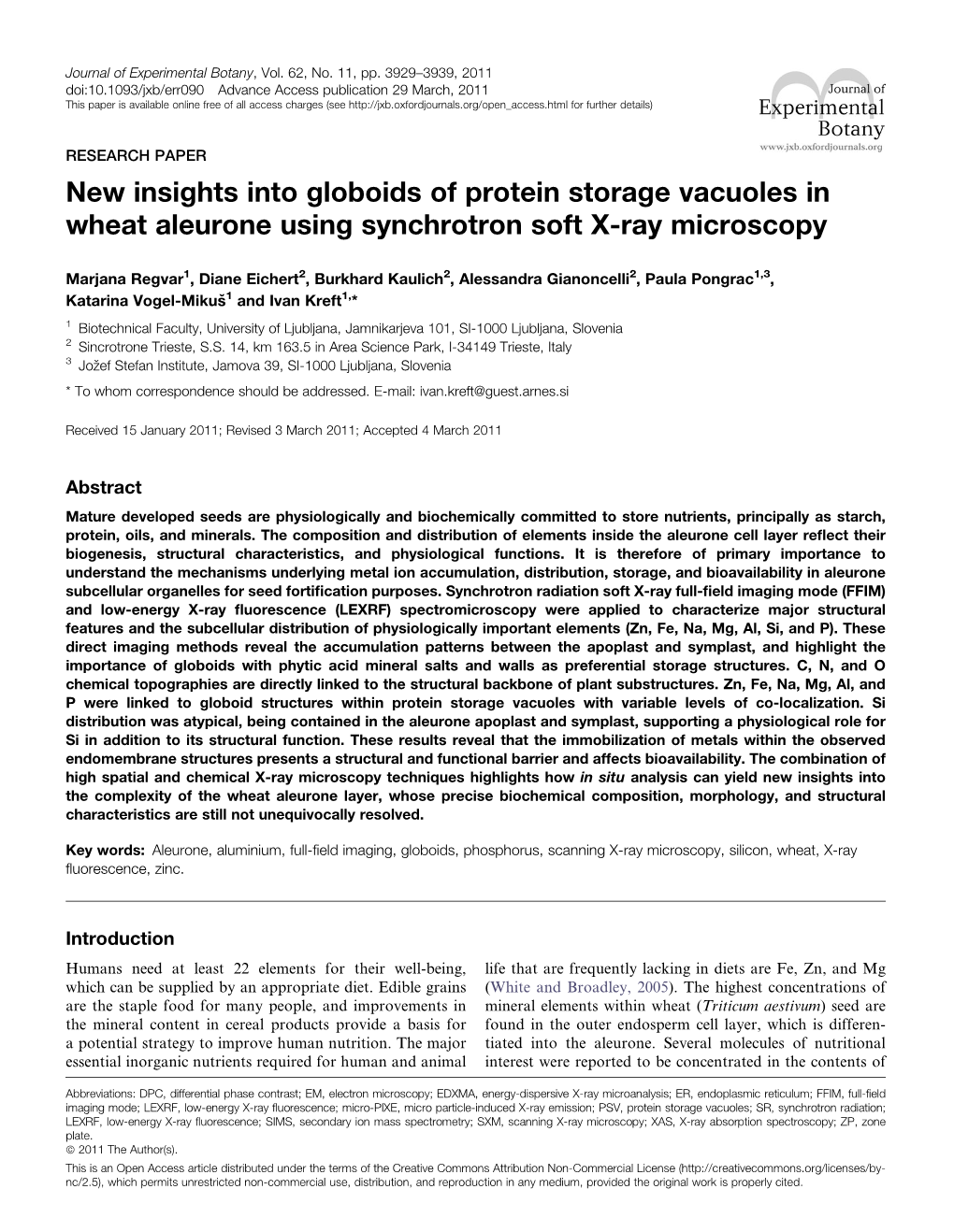 New Insights Into Globoids of Protein Storage Vacuoles in Wheat Aleurone Using Synchrotron Soft X-Ray Microscopy