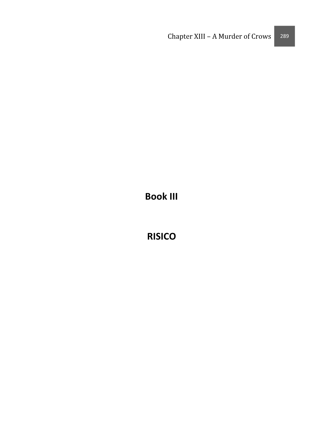 Book III RISICO