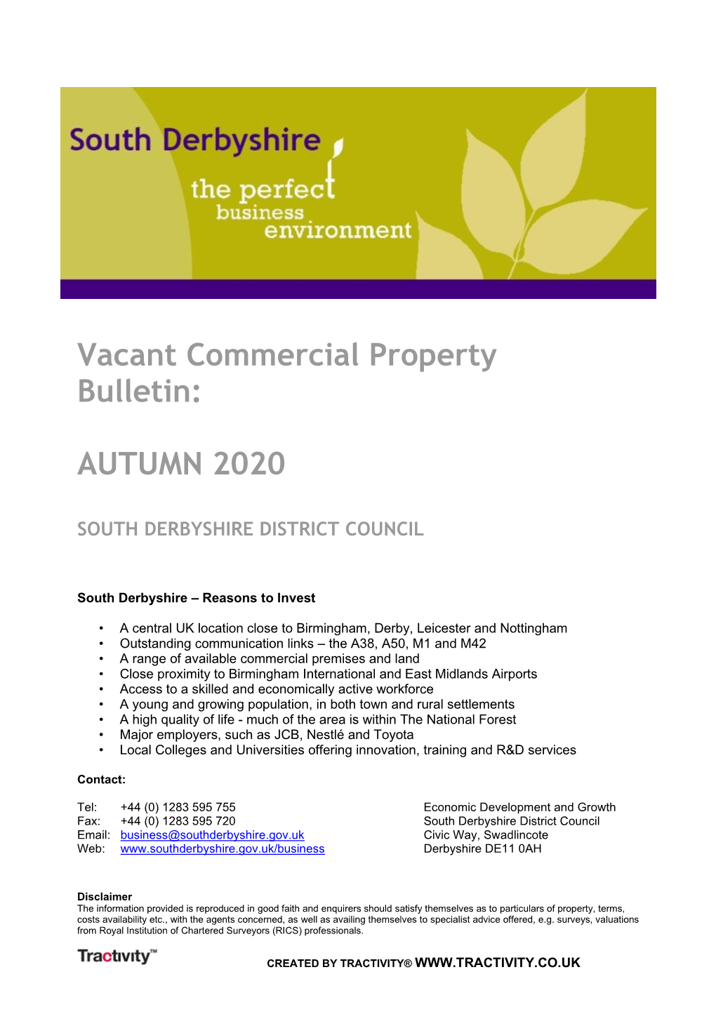 Vacant Commercial Property Bulletin: AUTUMN 2020