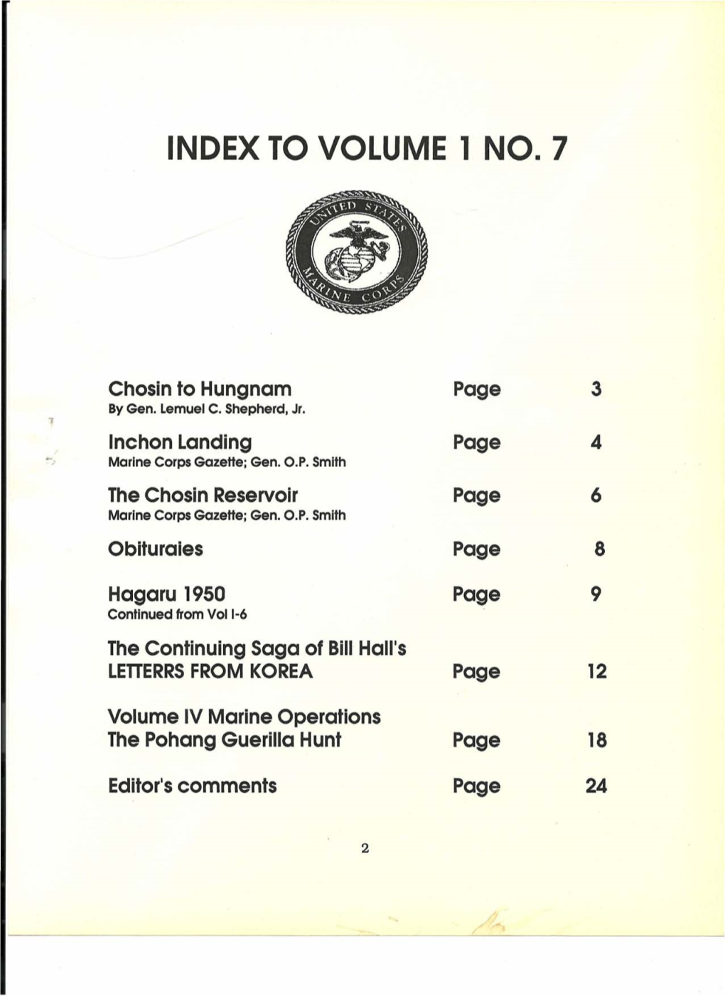 To Volume 1 No.7