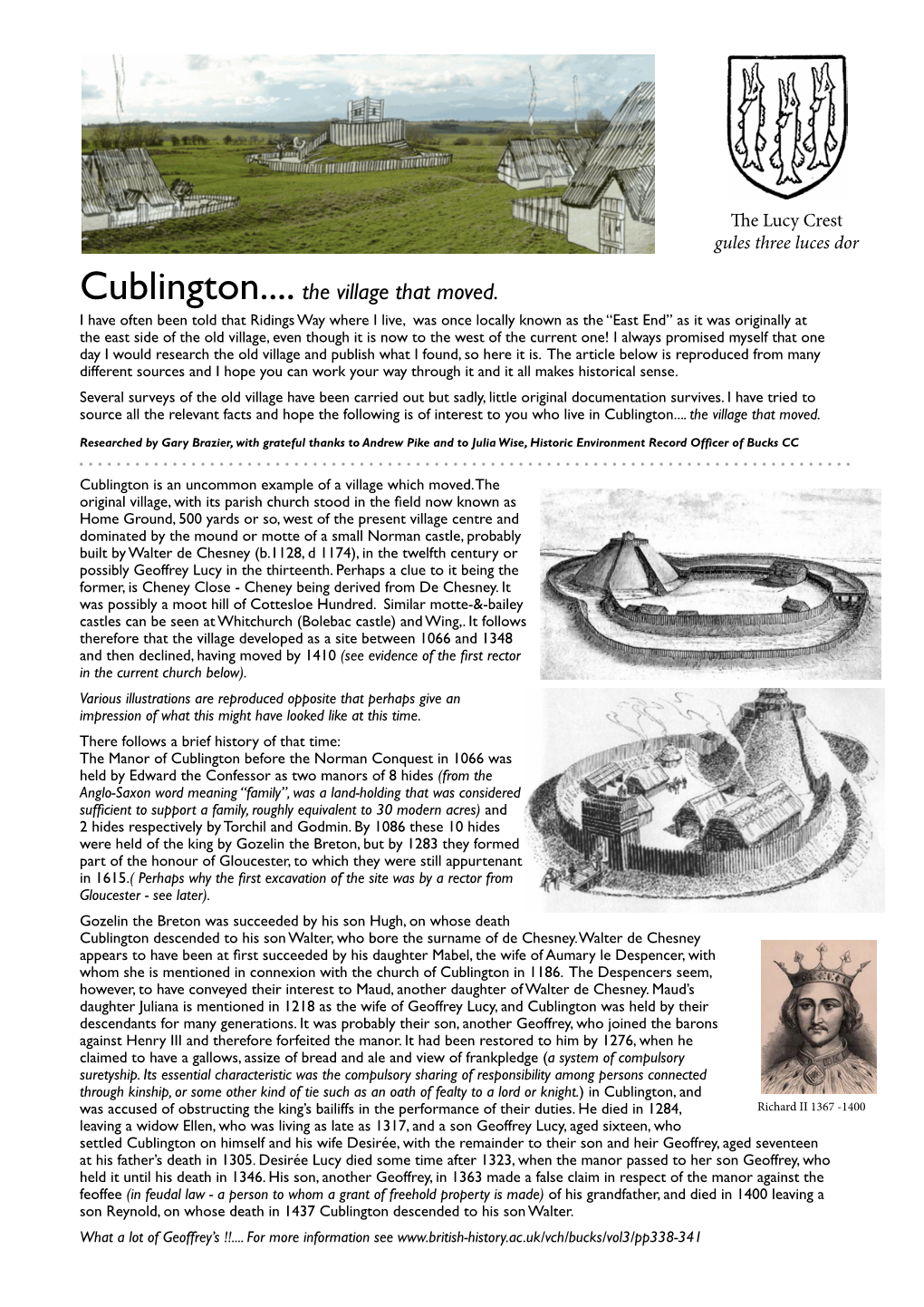 Cublington...The Village That Moved