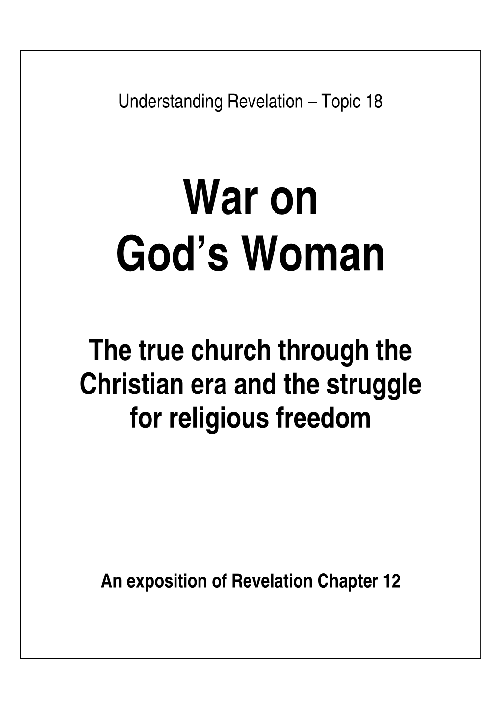 War on God's Woman