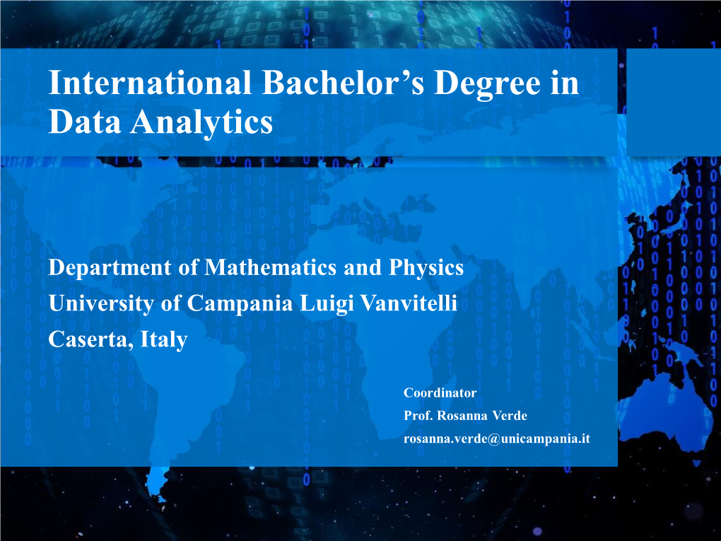 International Bachelor's Degree in Data Analytics