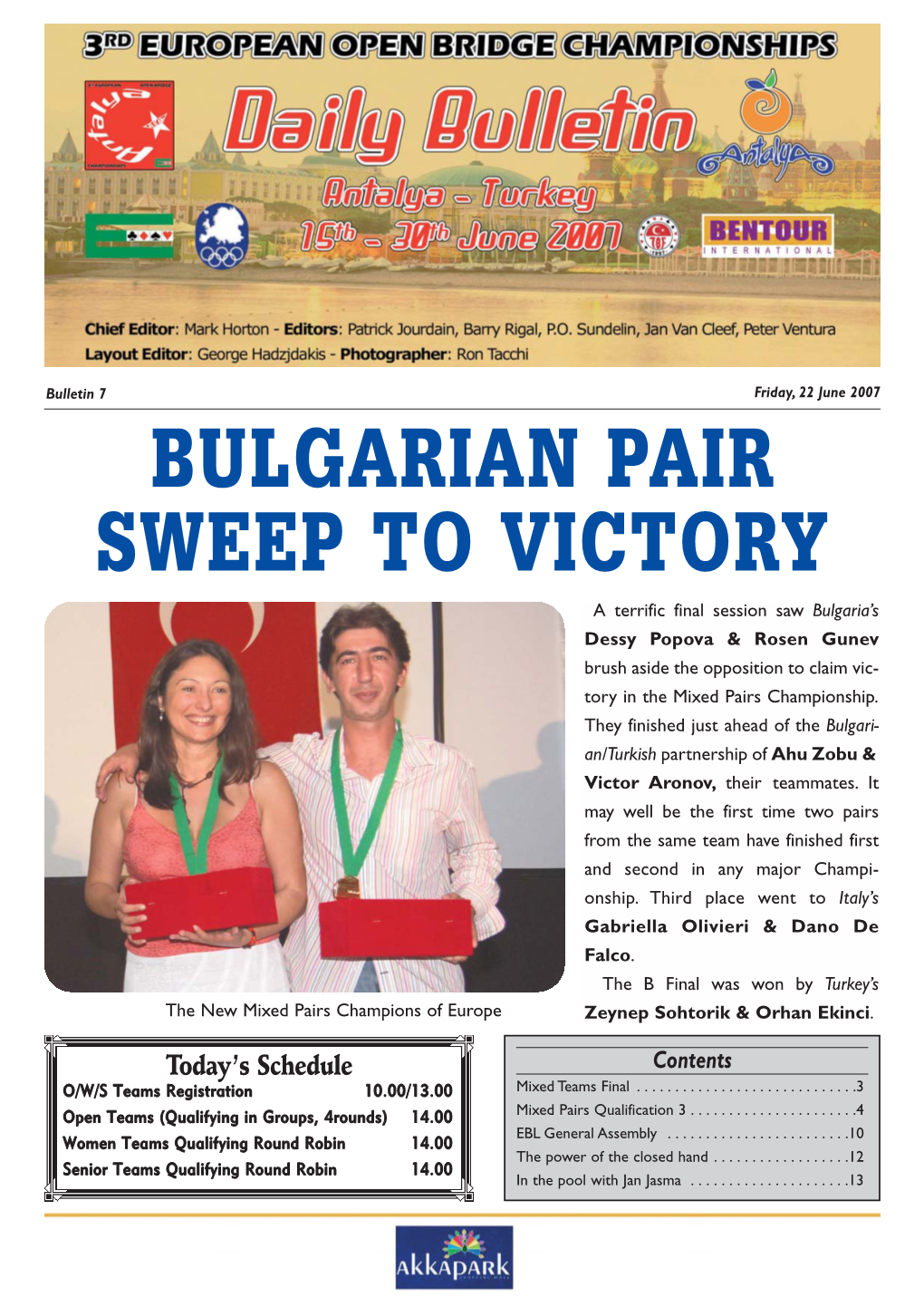 Bulgarian Pair Sweep to Victory