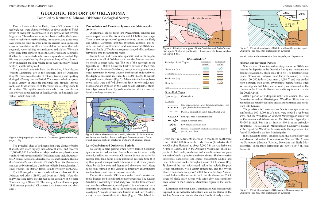 GEOLOGIC HISTORY of OKLAHOMA Compiled by Kenneth S