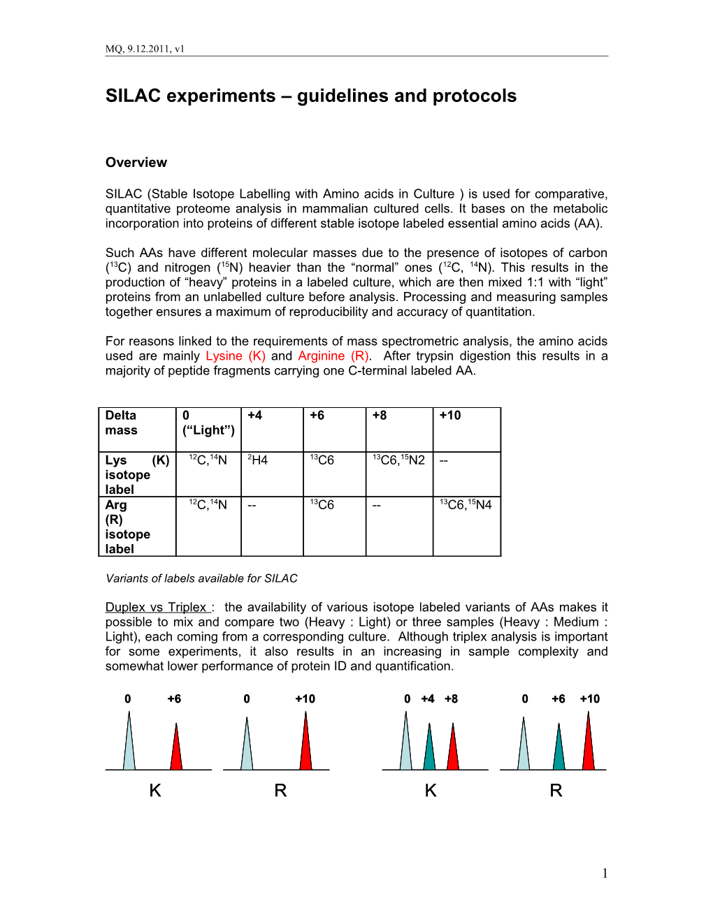 SILAC Experiments Guidelines and Protocols