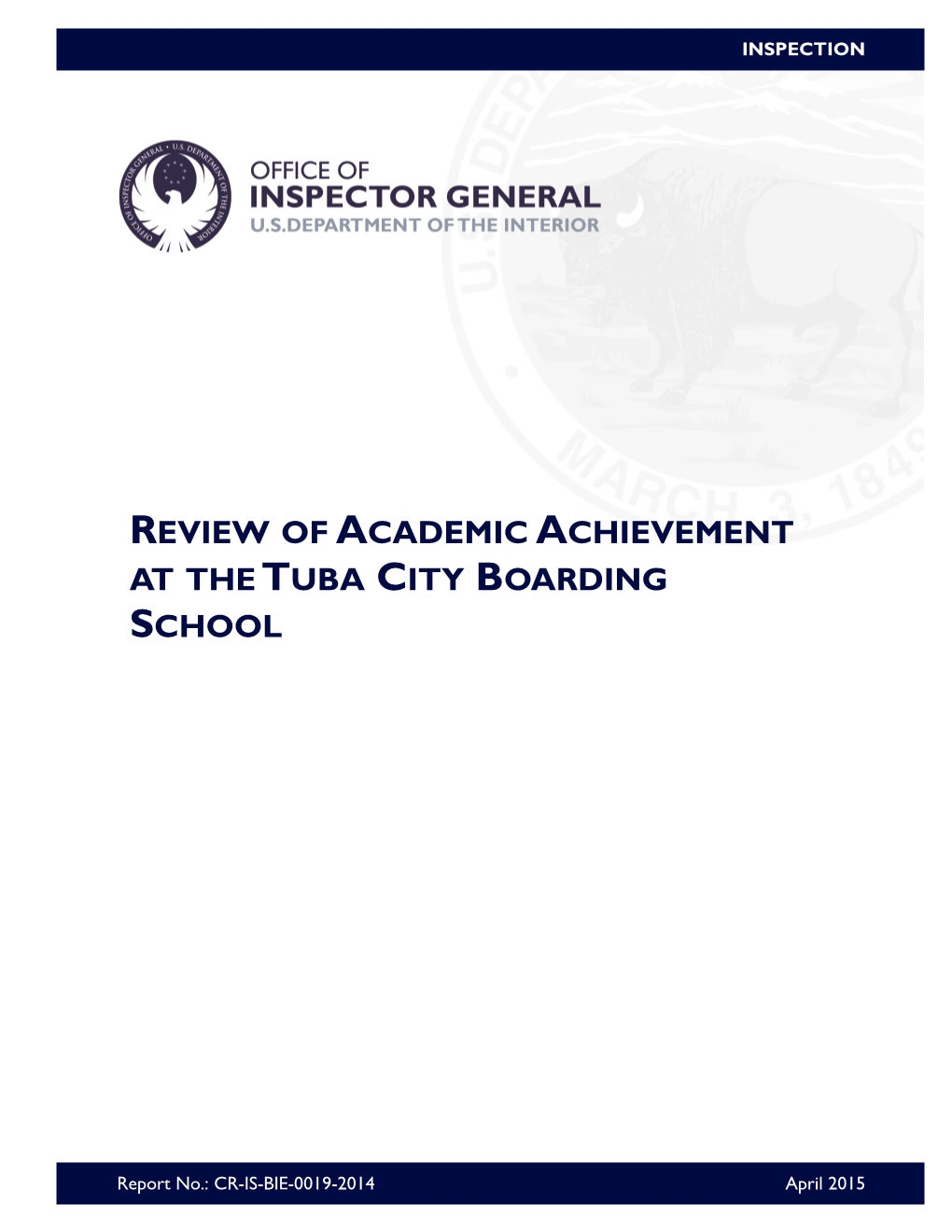 Review of Academic Achievement at the Tuba City Boarding School