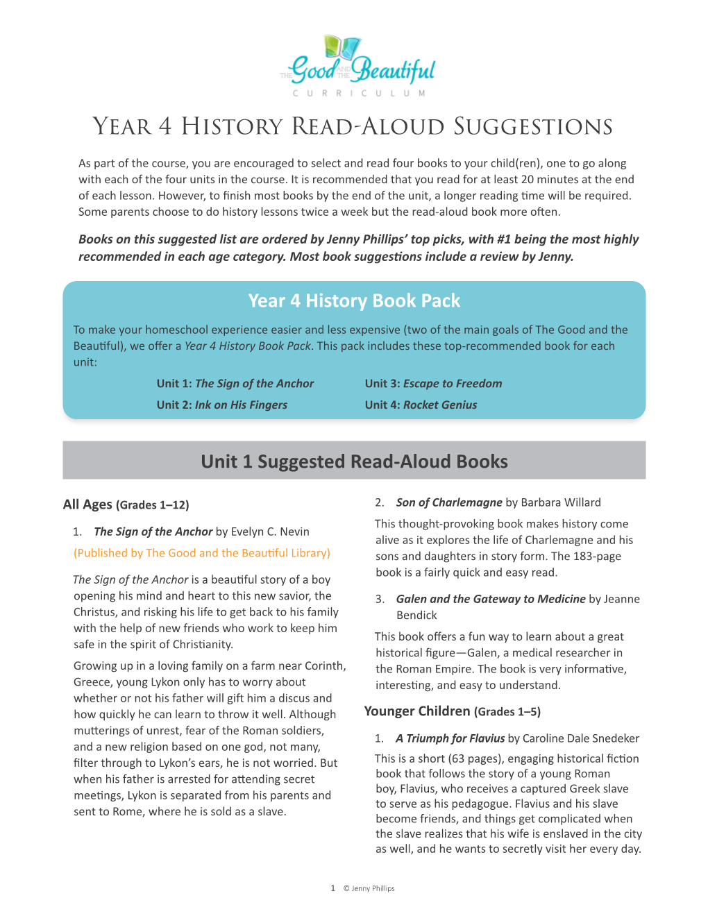 Year 4 History Read-Aloud Suggestions