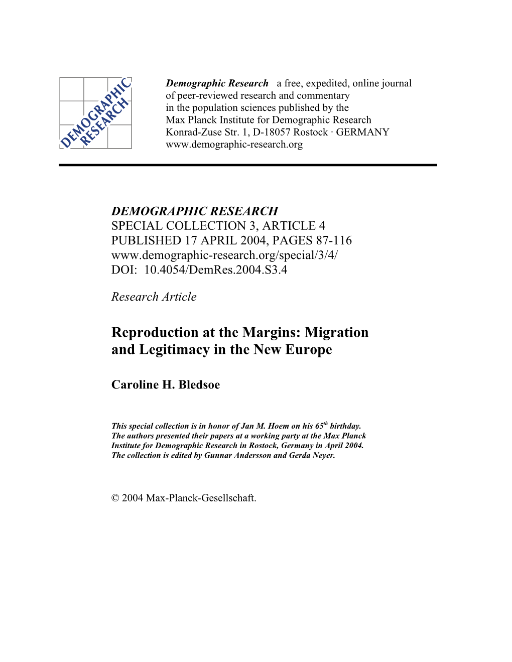 Migration and Legitimacy in the New Europe