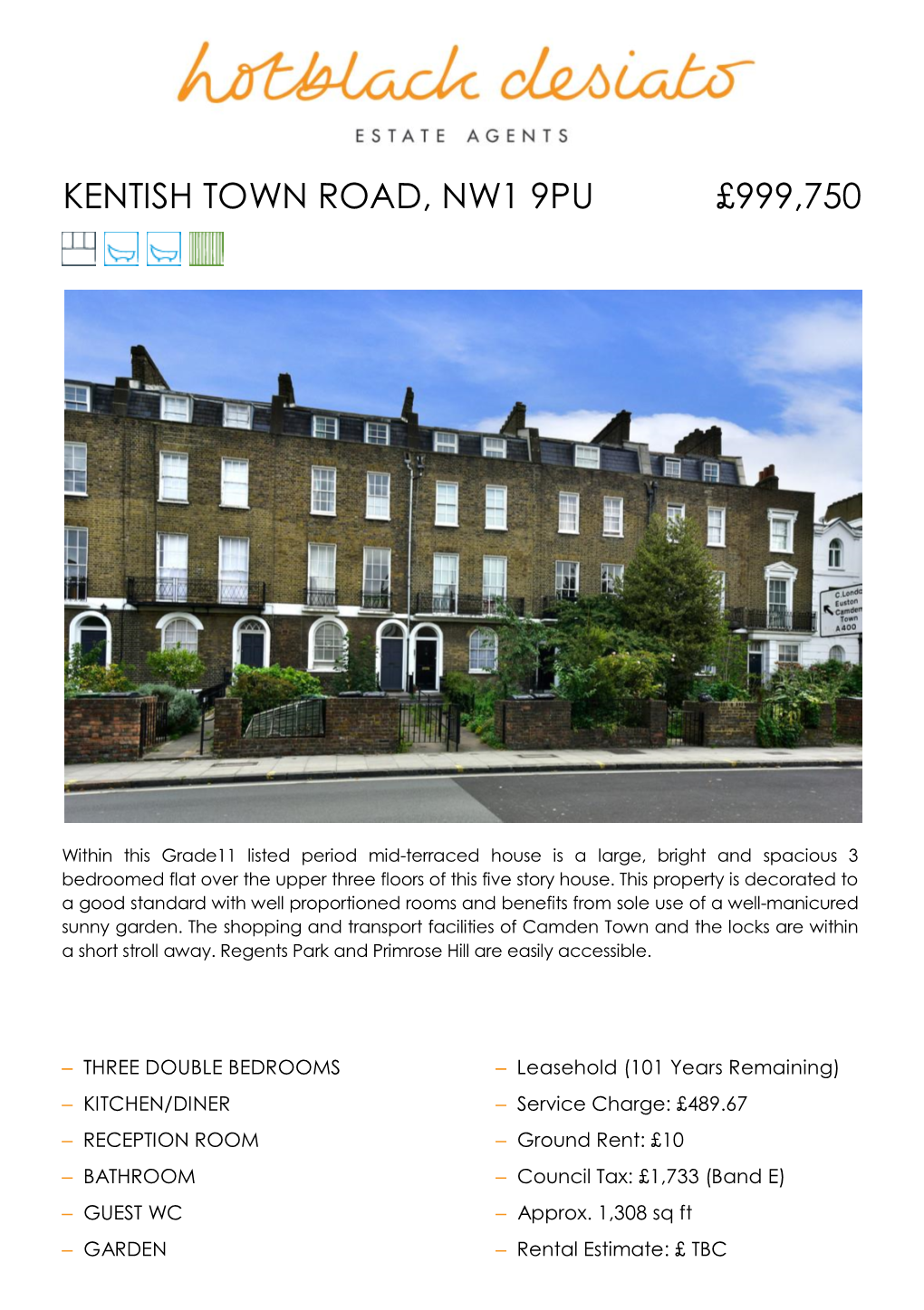 £999,750 Kentish Town Road, Nw1