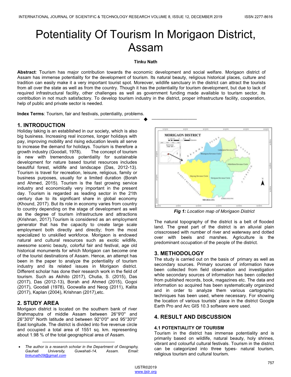 Potentiality of Tourism in Morigaon District, Assam