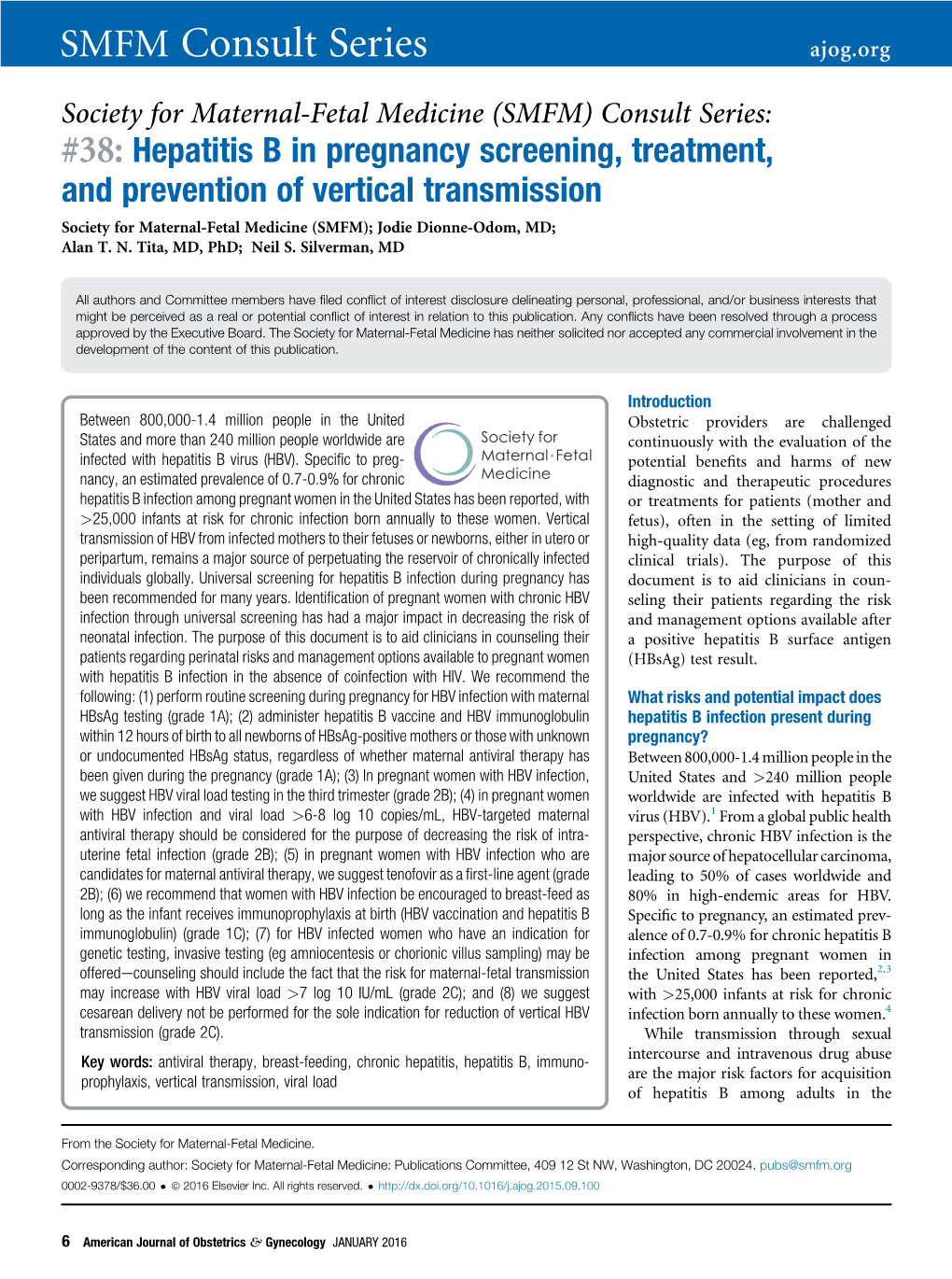 Hepatitis B in Pregnancy Screening, Treatment, And&Nbsp