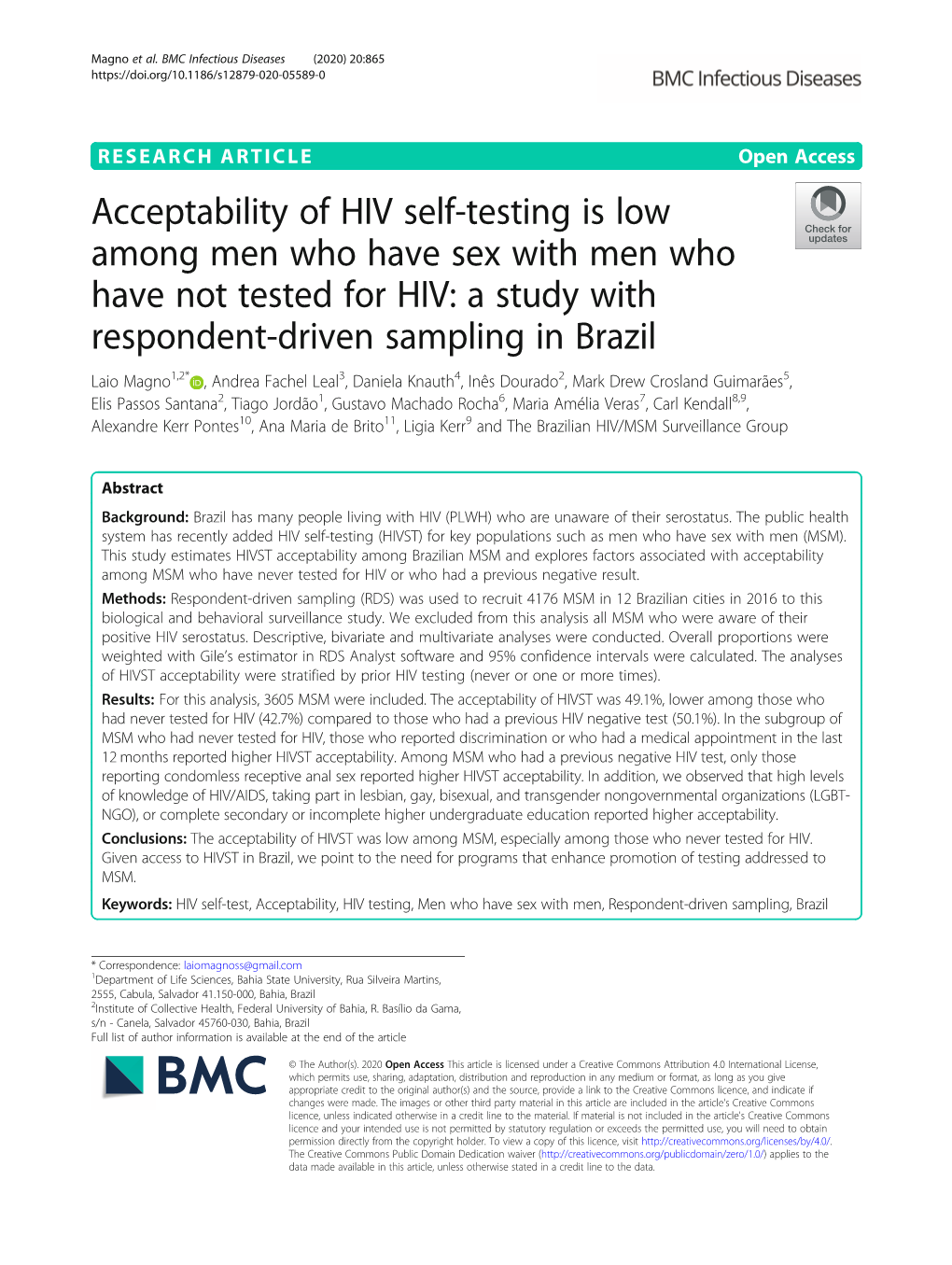 Acceptability of HIV Self-Testing Is Low Among Men Who Have Sex with Men