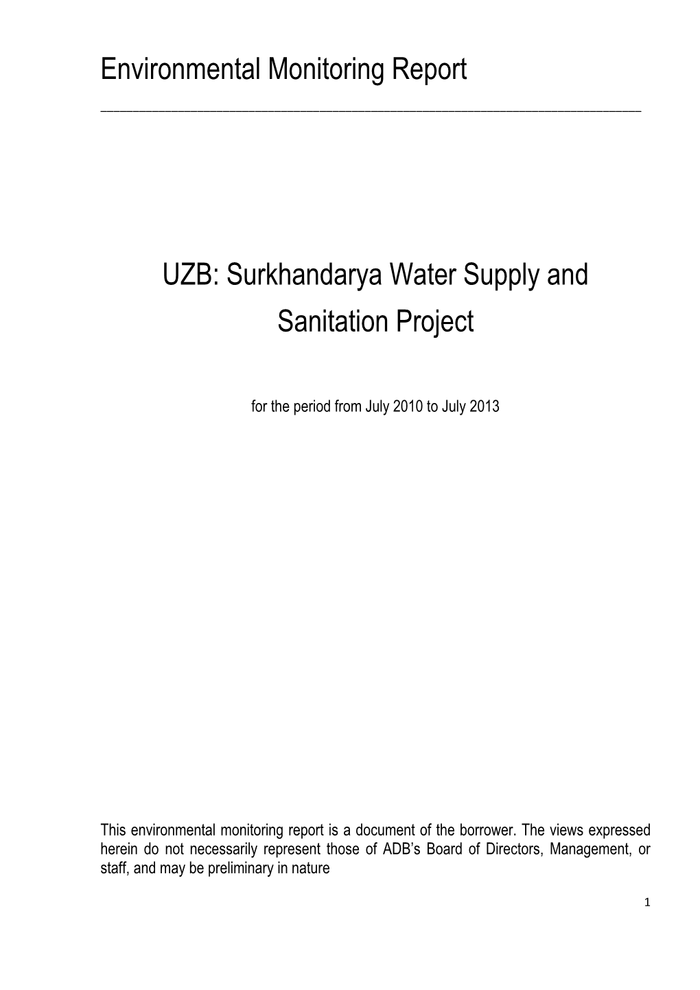Surkhandarya Water Supply and Sanitation Project