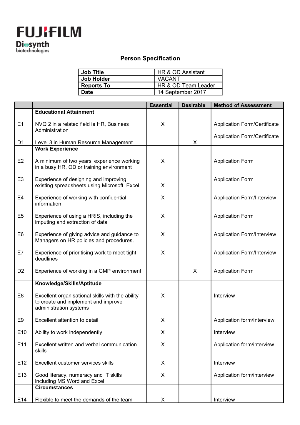 Person Specification s6