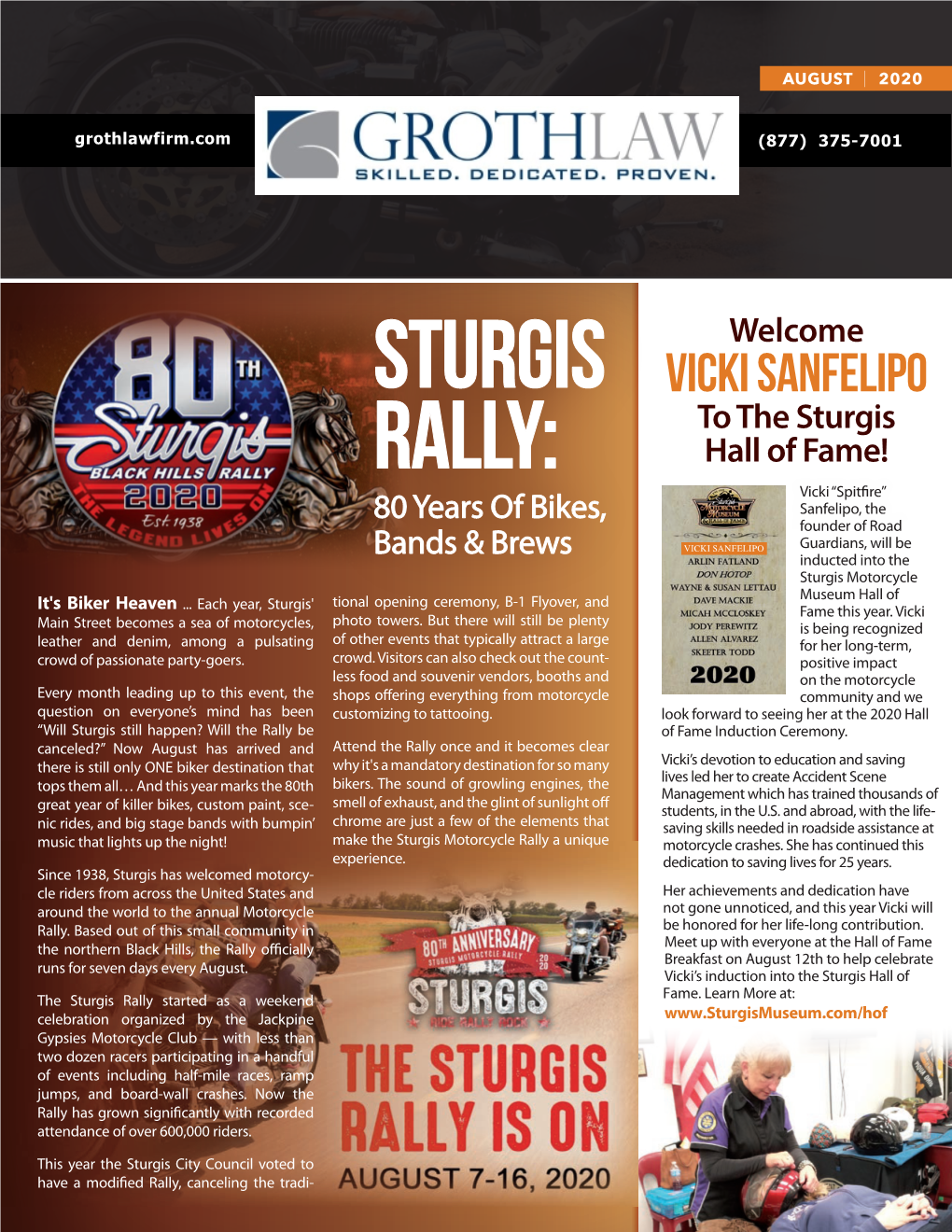 Sturgis Rally: Hall of Fame! Vicki “Spitfire” 80 Years of Bikes, Sanfelipo, the Founder of Road
