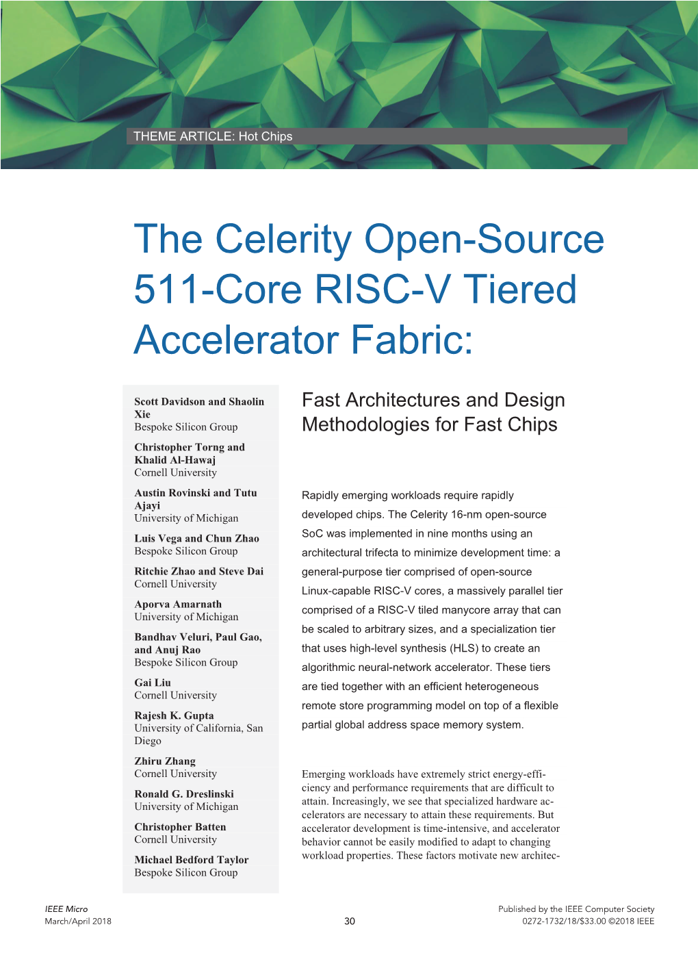 The Celerity Open-Source 511-Core RISC-V Tiered Accelerator Fabric