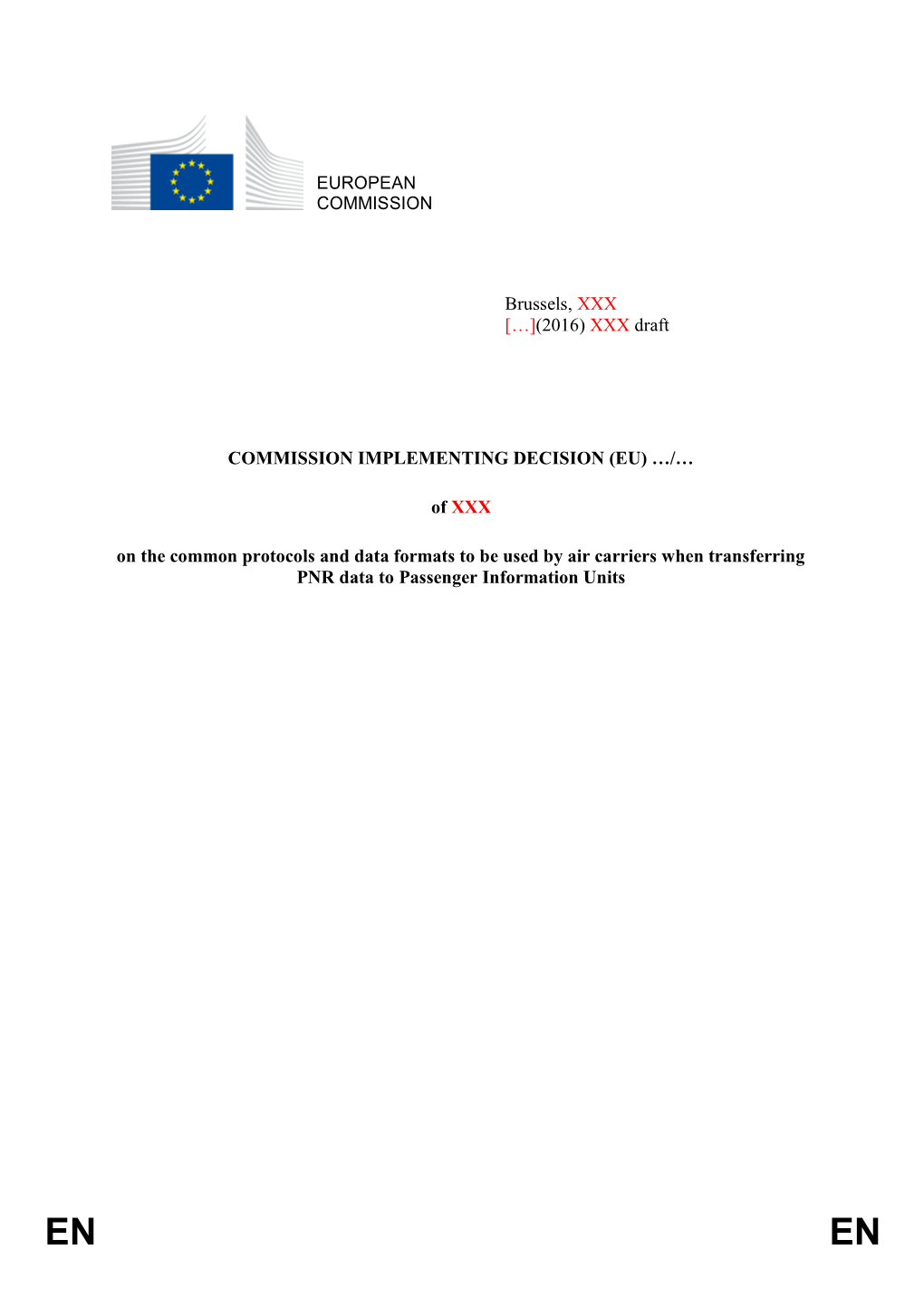 Commission Implementing Decision (Eu)