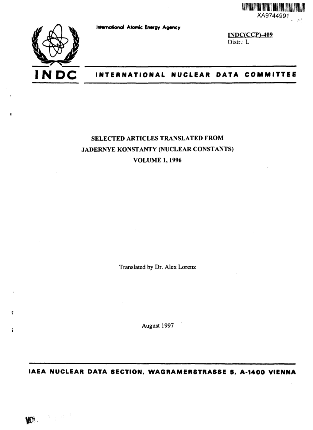 Lin Dc International Nuclear Data Committee Selected