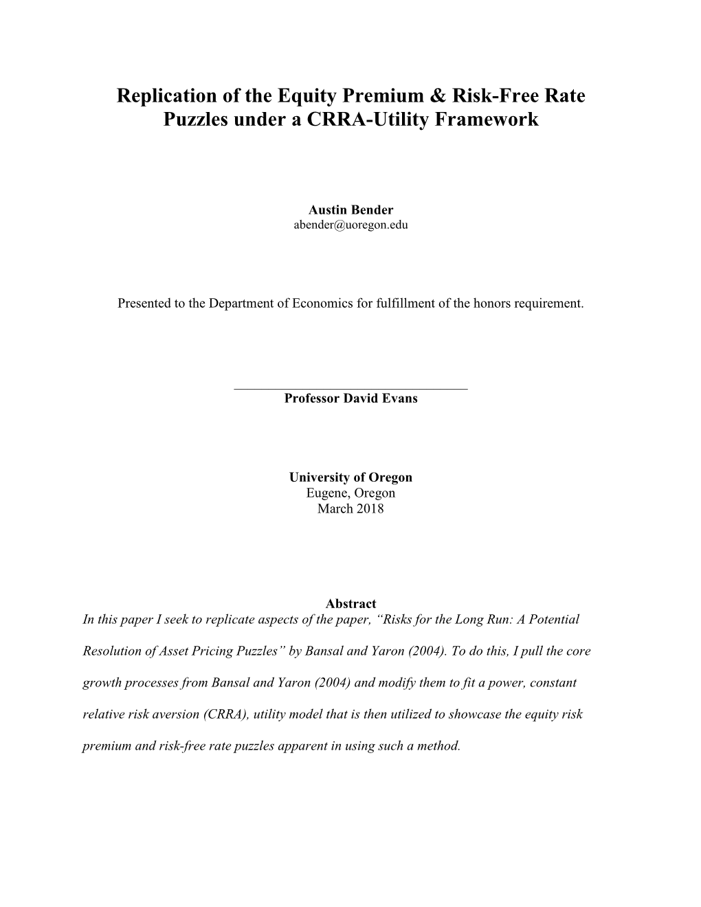 Replication of the Equity Premium & Risk-Free Rate Puzzles Under a CRRA-Utility Framework