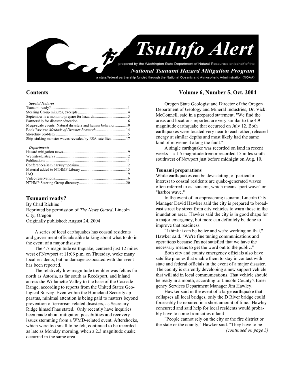 Tsuinfo Alert, October 2004