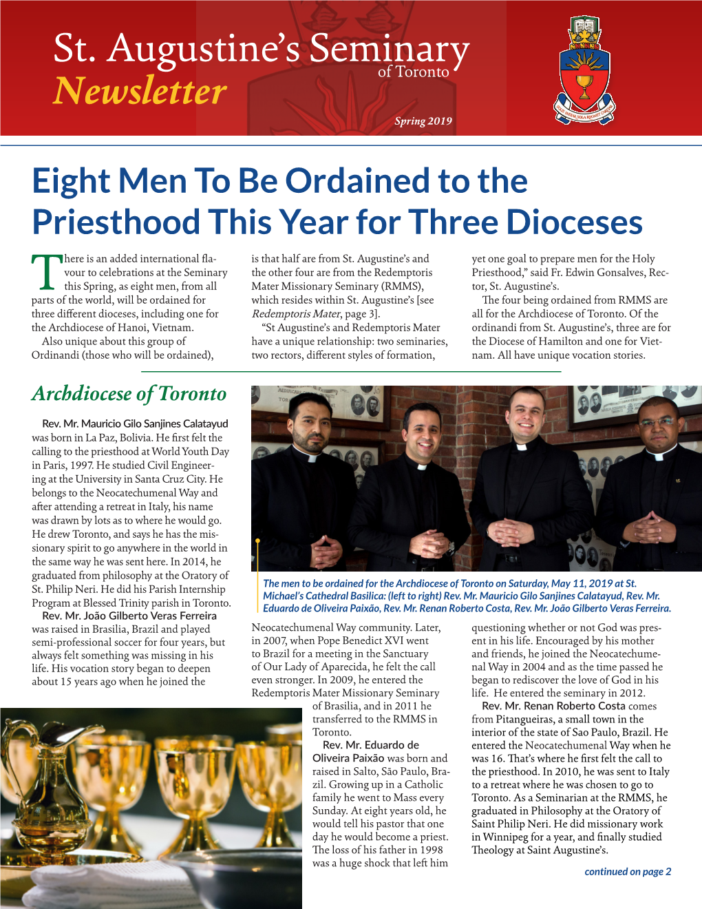 Eight Men to Be Ordained to the Priesthood This Year for Three Dioceses