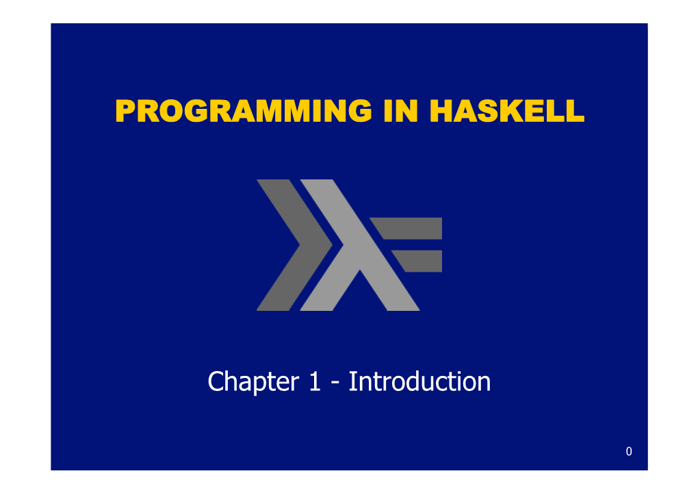 Programming in Haskell