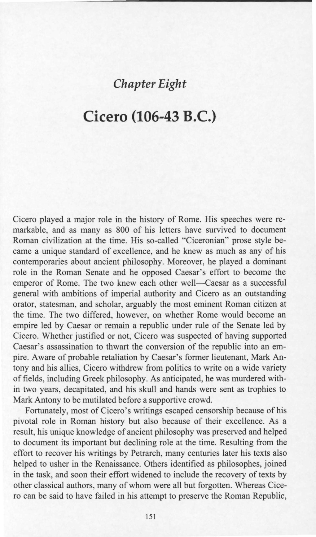 Cicero (106-43 B.C.)