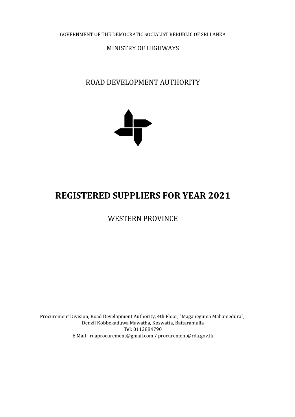 Suppliers for Year 2021