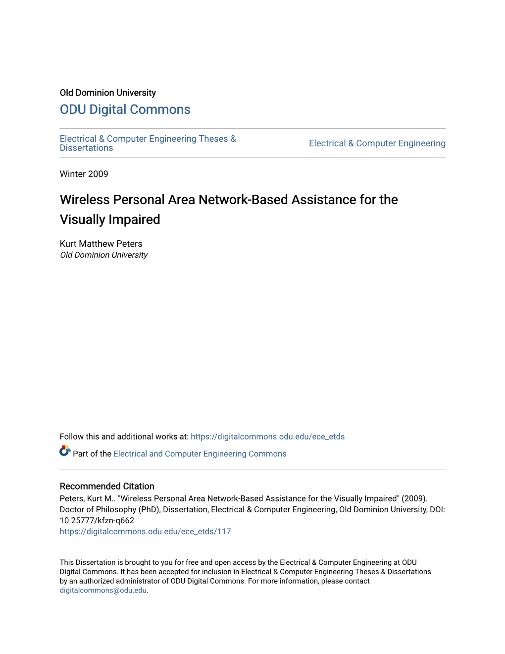 Wireless Personal Area Network-Based Assistance for the Visually Impaired