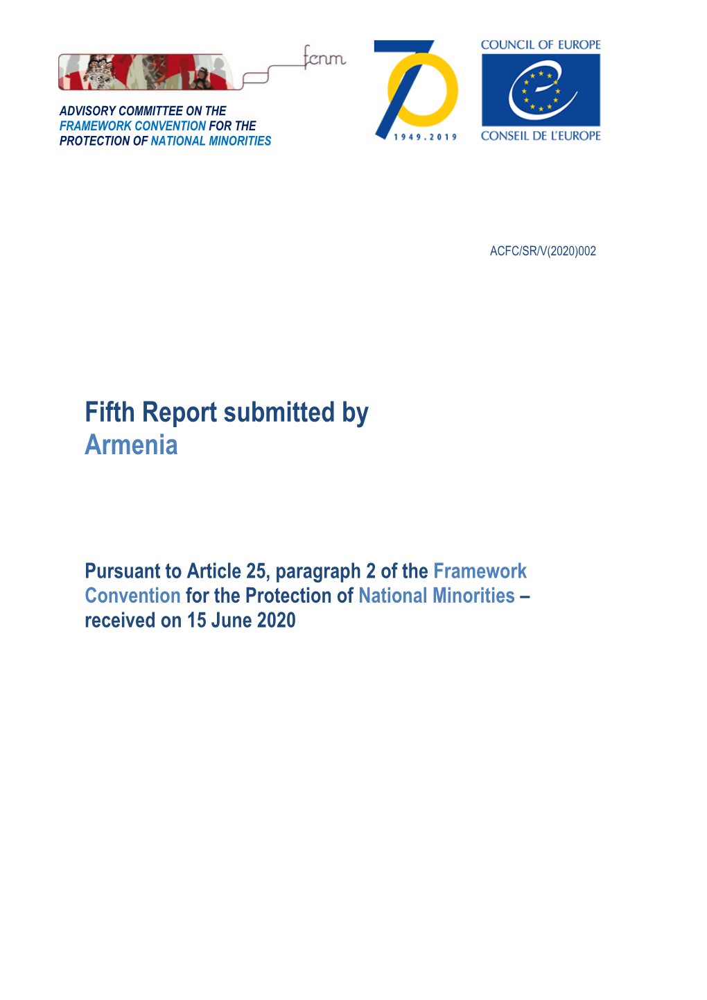 Fifth Report Submitted by Armenia