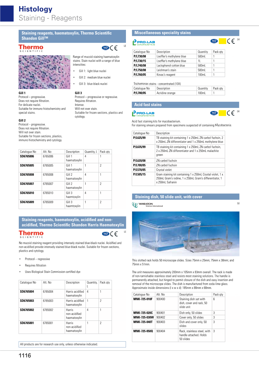 Histology Staining - Reagents