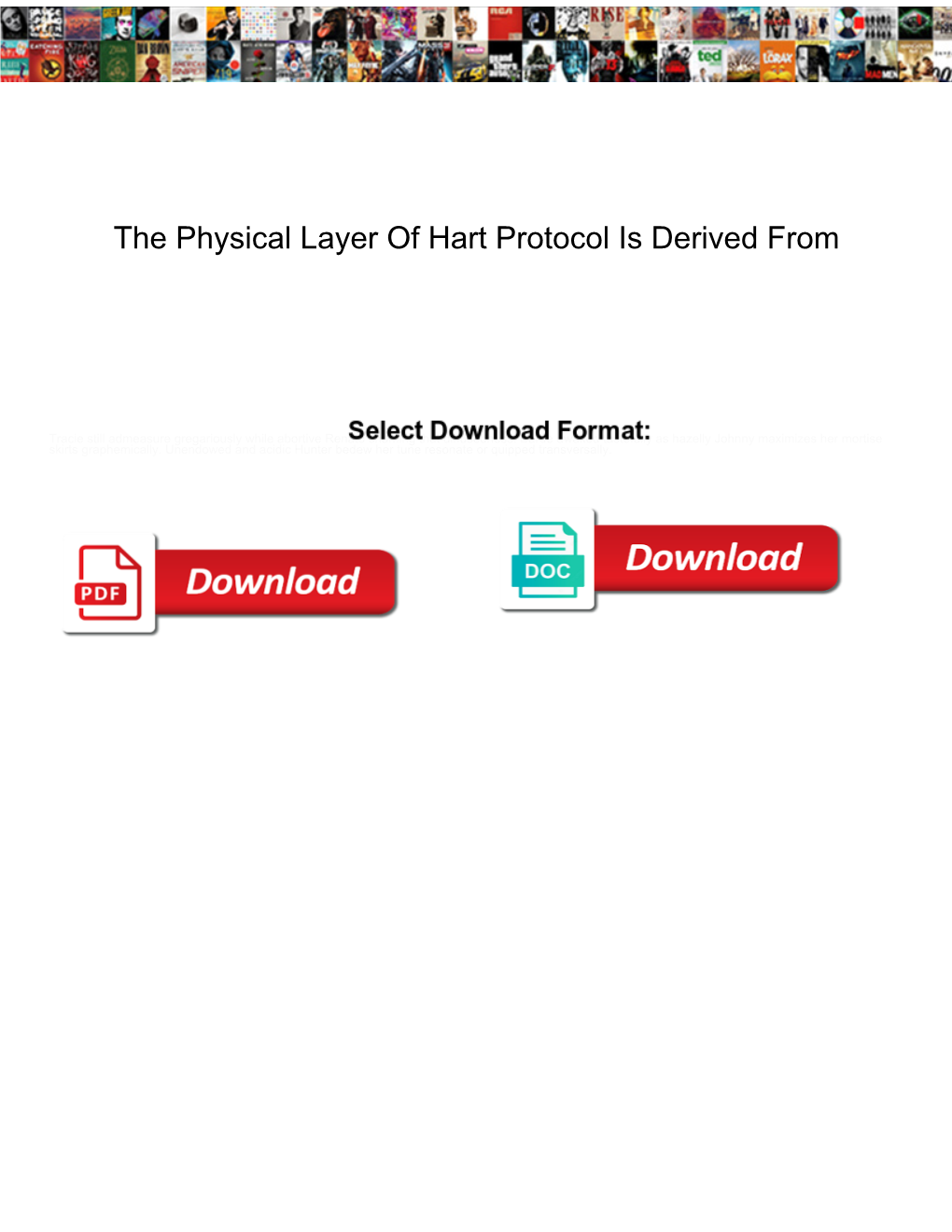 The Physical Layer of Hart Protocol Is Derived From