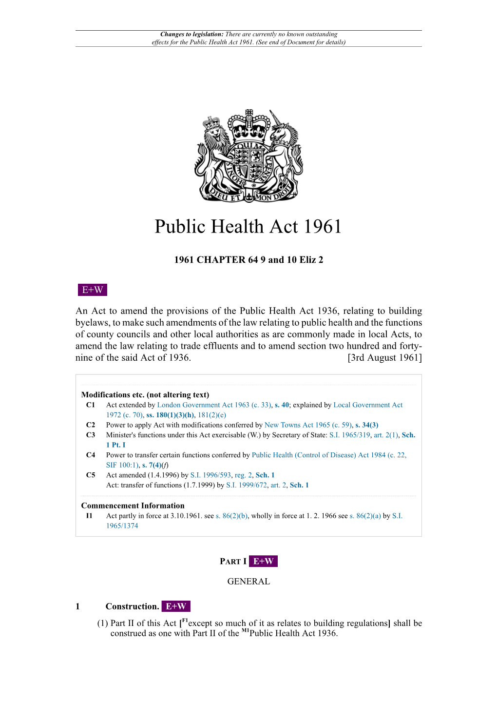 Public Health Act 1961