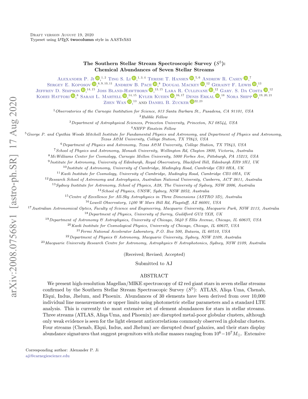 The Southern Stellar Stream Spectroscopic Survey (S5): Chemical Abundances of Seven Stellar Streams